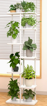 Plant Pot - 다층형 금속-목재 플랜트 스탠드, 실내 코너용