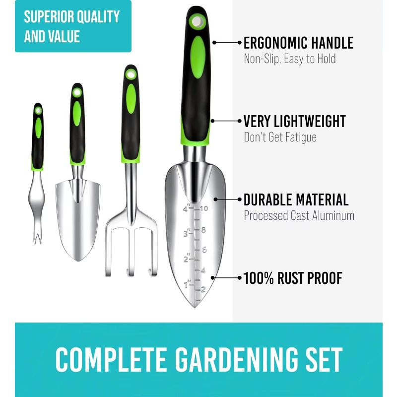 9종 인체공학적 정원 도구 세트, 전정가위, 삽, 갈퀴 - Trowel Garden Tools 리뷰 및 가격