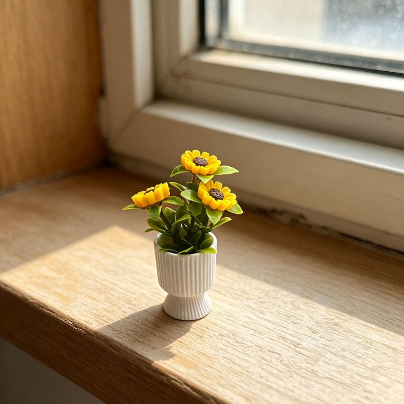 { # 미니어처 해바라기 화분 장식, 1/12 크기의  - Plant Pot 리뷰 및 가격